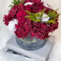 Preserved hydrangea and infinity roses bouquet for flower delivery UK