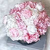 Hydrangea and Peony bouquet. floral arrangement flower box for flower delivery