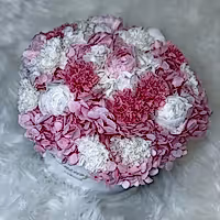 Pink preserved floral arrangement bouquet flower box for flower delivery in UK