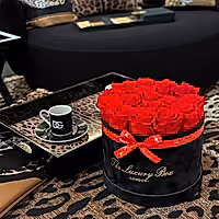 Luxury Red infinity Roses in Box delivered gift for her
