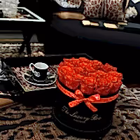 Luxury Red infinity Roses in Box delivered gift for her