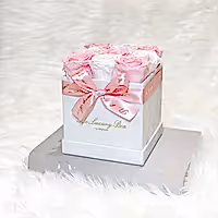 Pink and white infinity roses for valentine's day gift delivery