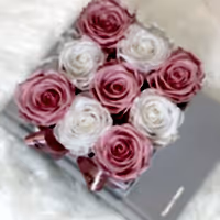 Pink and white infinity roses for valentine's day gift delivery
