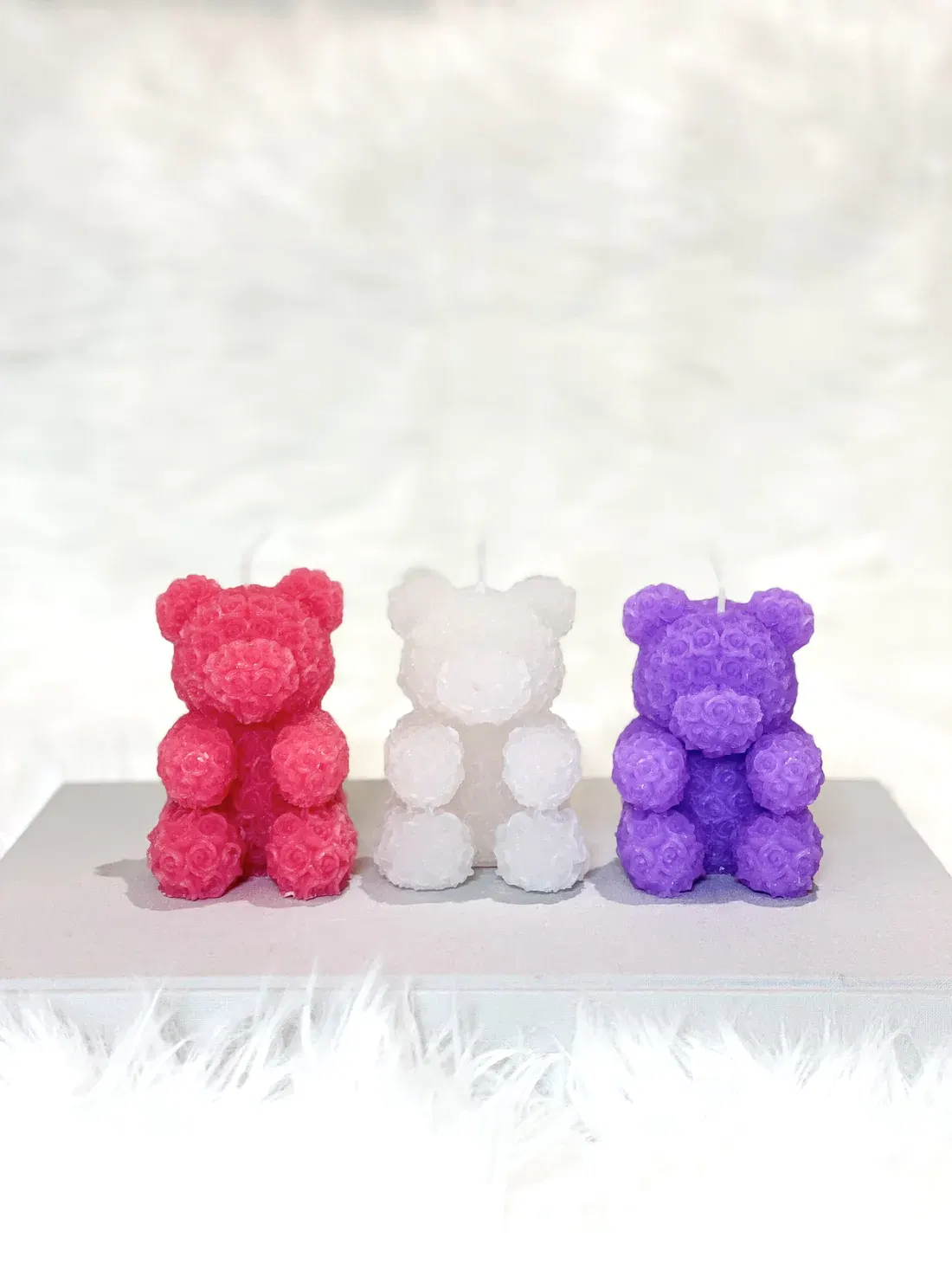 rose bear handmade candle gift delivered in uk