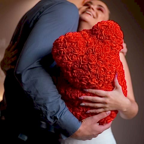 Couple gift for her red rose bear