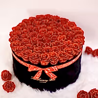 infinity roses in giant big blackn rose box for valentine's day gift