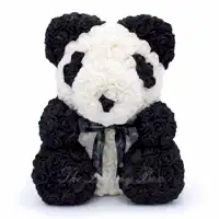 Panda Rose Bear with Ribbon