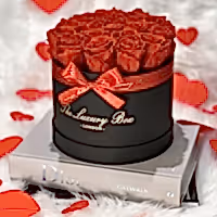 red eternity roses in black box valentine's day gift