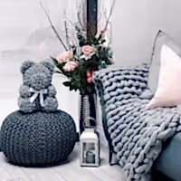 grey rose bear home decor