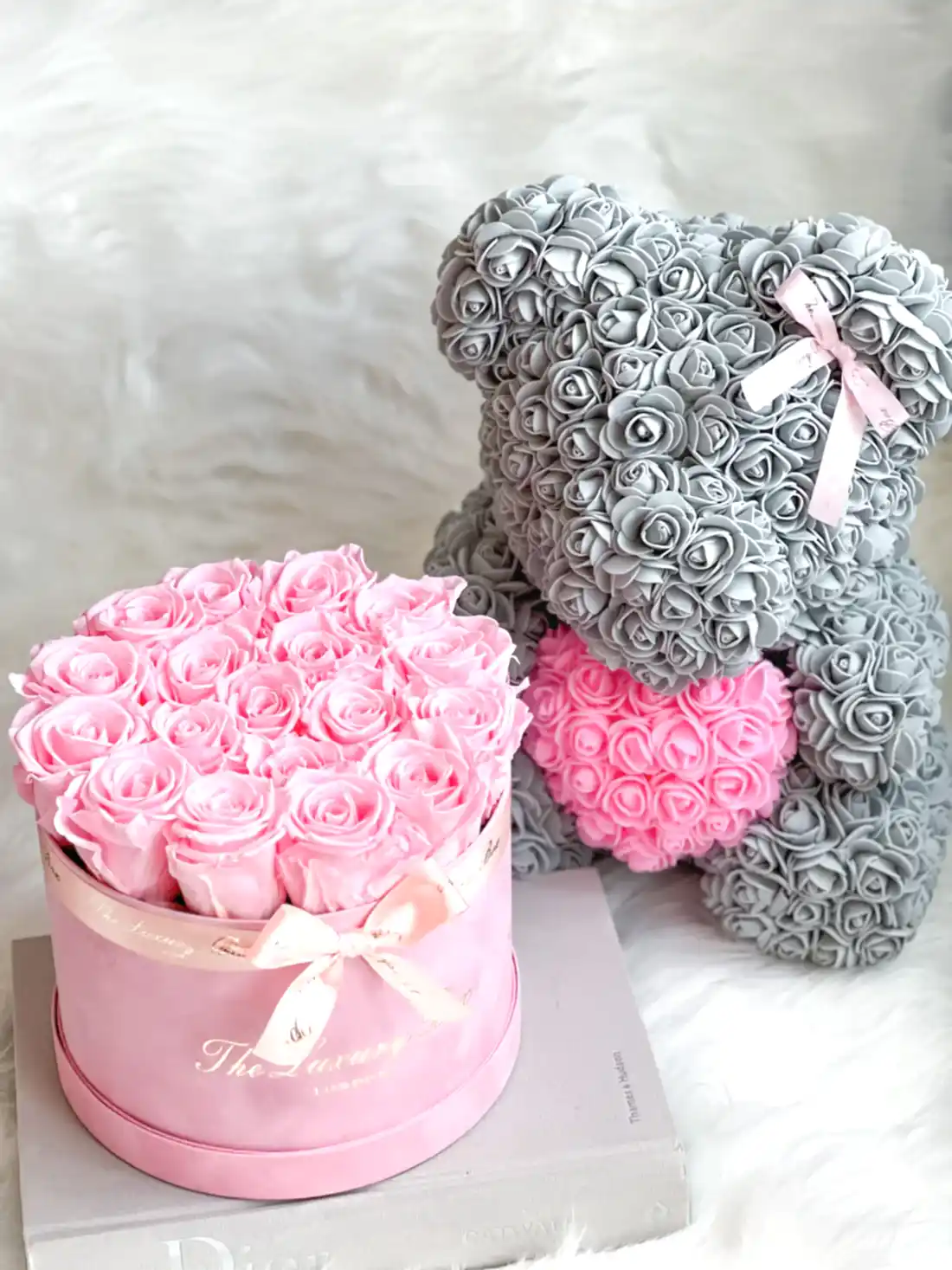 valentine's day gift set rose bear and eternity rose box that last for years