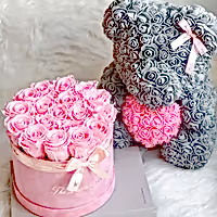 valentine's day gift set rose bear and eternity rose box that last for years