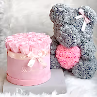 valentine's day gift set rose bear and eternity rose box that last for years
