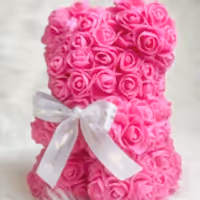 small hot pink rose bear for valentine's gift or anniversary gift for her