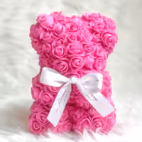 small hot pink rose bear for valentine's gift or anniversary gift for her
