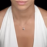 Heart Pendant Necklace 0.10ct Diamond 9K White Gold