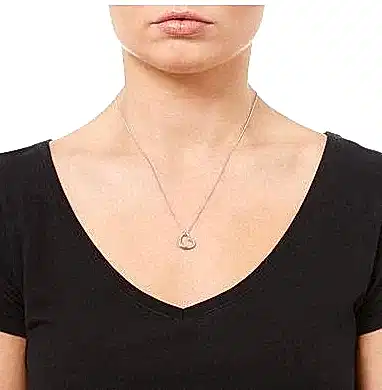 9ct White Gold Heart Pendant