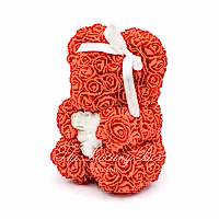Small Rose Bear - Red With Heart - 10IN. - Luxury Box London