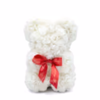 Small Rose Bear - White - 10IN. - Luxury Box London
